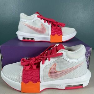 Nike LeBron Witness VIII White Aster Pink Mandarin FB2239-104 Men 11 Womens 12.5